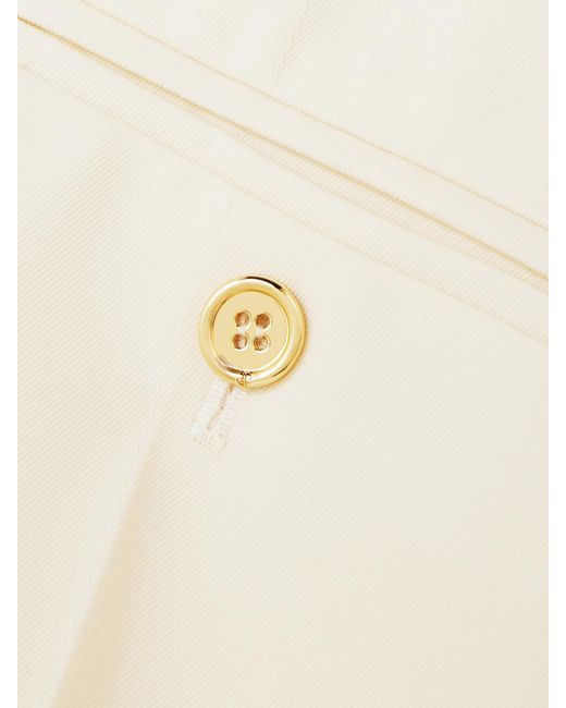 Patou White Stretch Wool-Twill Tapered Pants