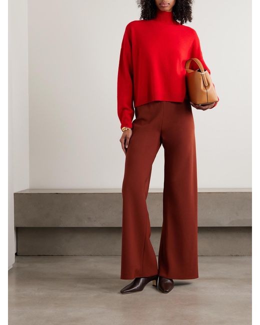 Leset Red Jesse Wool Mock Neck Sweater