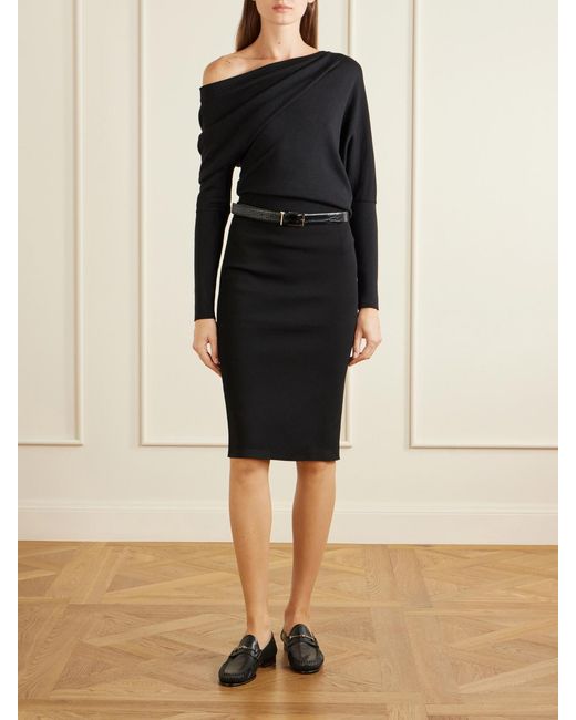 Tom Ford Black Embellished Leather Loafers