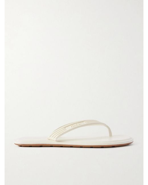 Bottega Veneta Natural Sampieri Flat Thong Rubber Flip Flops