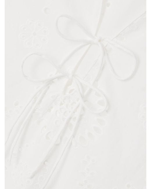 Matteau White Scalloped Broderie Anglaise Cotton Mini Dress