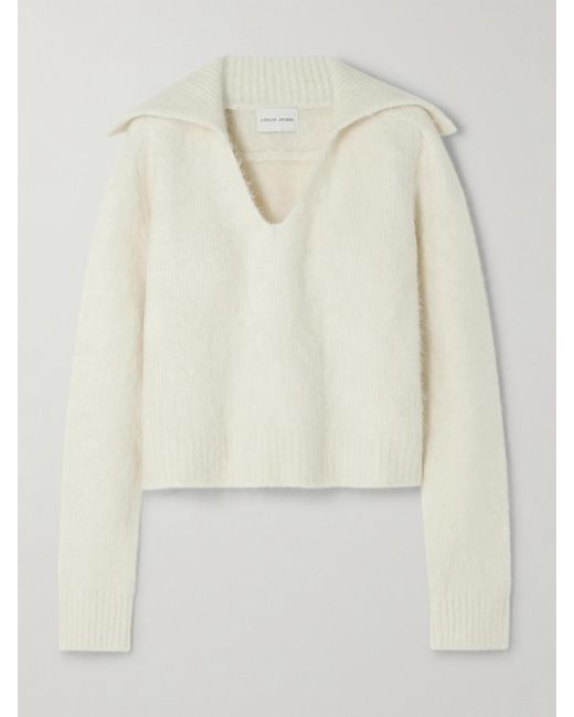 Loulou de Saison Natural Ambrose Brushed Alpaca-Blend Sweater