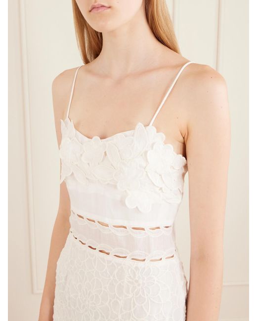 Isabel Marant White Reola Embroidered Ramie Mini Dress