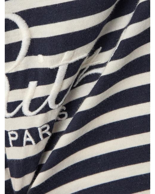 T-Shirt En Jersey De Coton À Rayures Et À Broderies X Ritz Paris FRAME en coloris Black