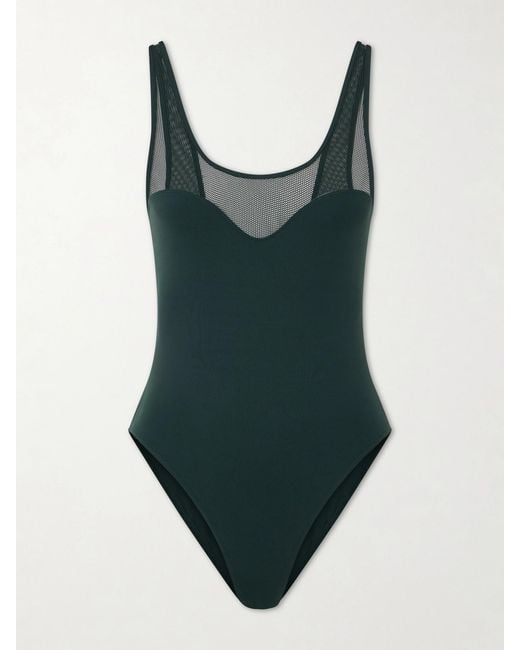 Eres Green Charisme Mesh Panel Swimsuit