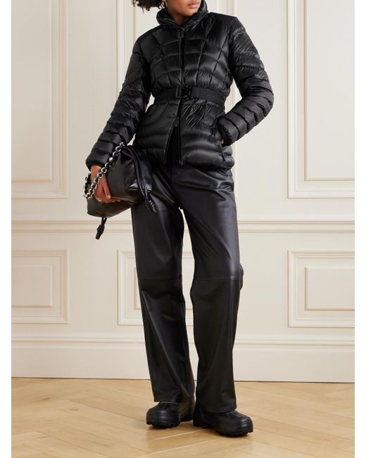 Moncler Black Gramont Hooded Belted Quilted Shell Down Jacket