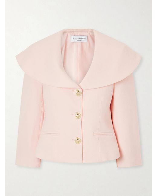 Violante Nessi Pink Manuela Wool-Crepe Jacket