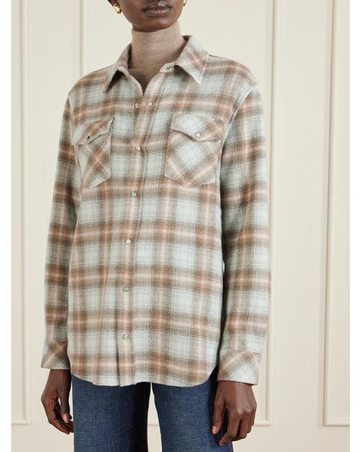 God's True Cashmere Green Checked Cashmere Shirt