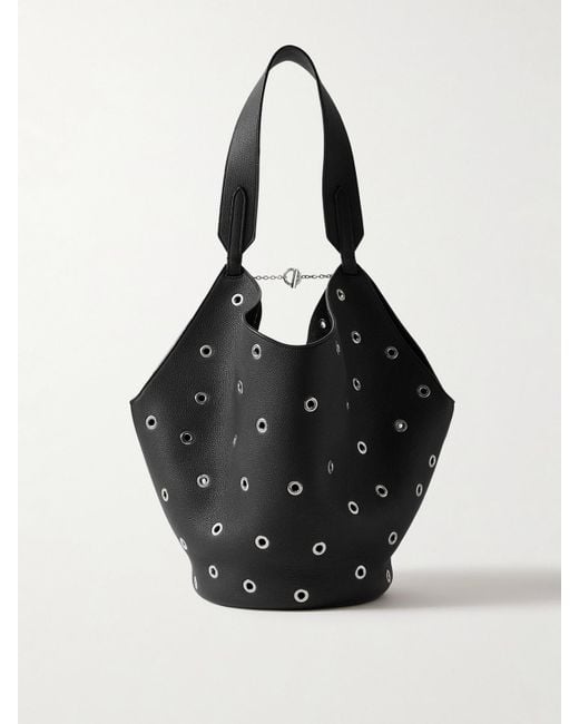 Khaite Black Lotus Kleine Tote Aus Strukturiertem Leder Mit Verzierungen