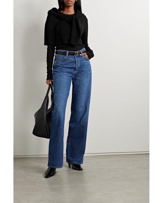Citizens of Humanity Black Net Sustain Bina Ribbed Lyocell-Blend Top
