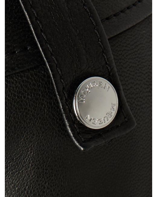 Alexander McQueen Black Midirock Aus Leder
