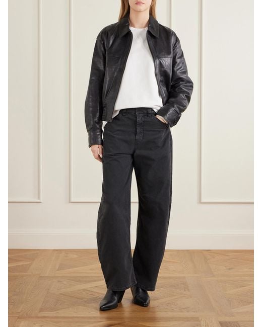 Nili Lotan Black Aime Leather Bomber Jacket