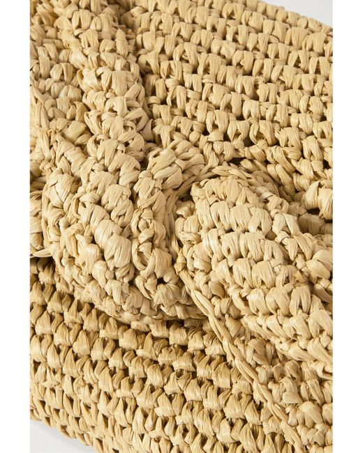 Anya Hindmarch Natural Bow Clutch Aus Raffiabast Mit Fransen