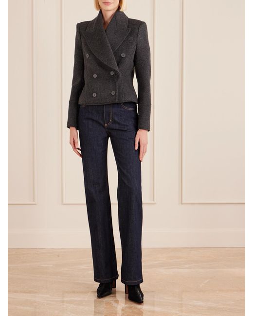 Alexander McQueen Black Double-Breasted Wool-Felt Blazer