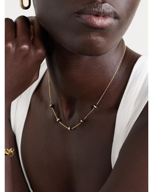 L'Atelier Nawbar Natural Atoms 18-Karat, Enamel And Diamond Necklace