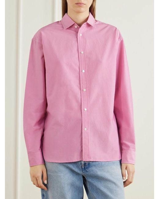 Polo Ralph Lauren Pink Cotton And Silk-Blend Shirt