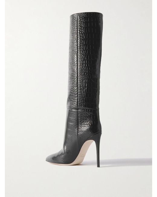 Bottes En Cuir Effet Croco Paris Texas en coloris Black