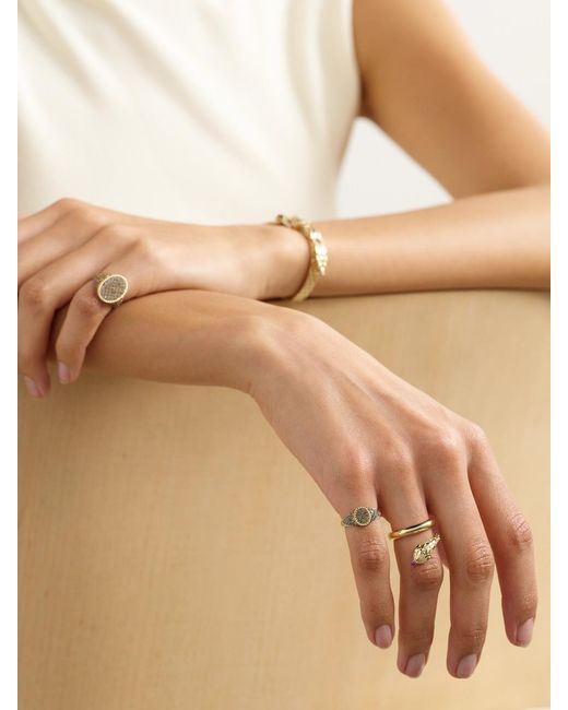 Yvonne Léon Natural Baby Chevalière Ovale 9-Karat, Diamond And Citrine Signet Ring