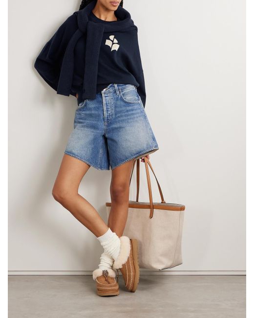 Isabel Marant Blue Marisans Pullover Aus Einer Baumwoll-Wollmischung Mit Intarsienmotiv