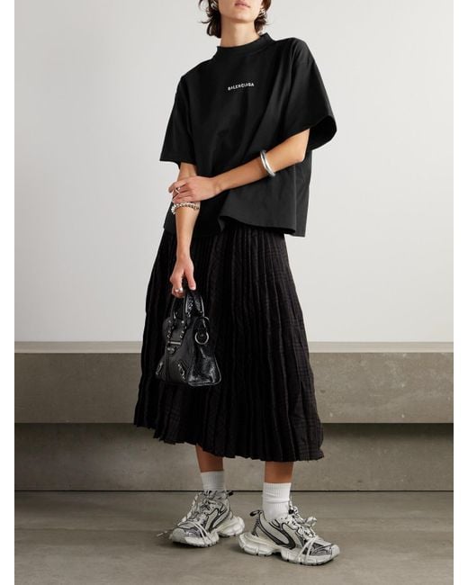 Balenciaga Black Cropped Back T-Shirt