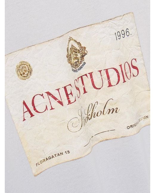 Acne White Layered Print T-shirt