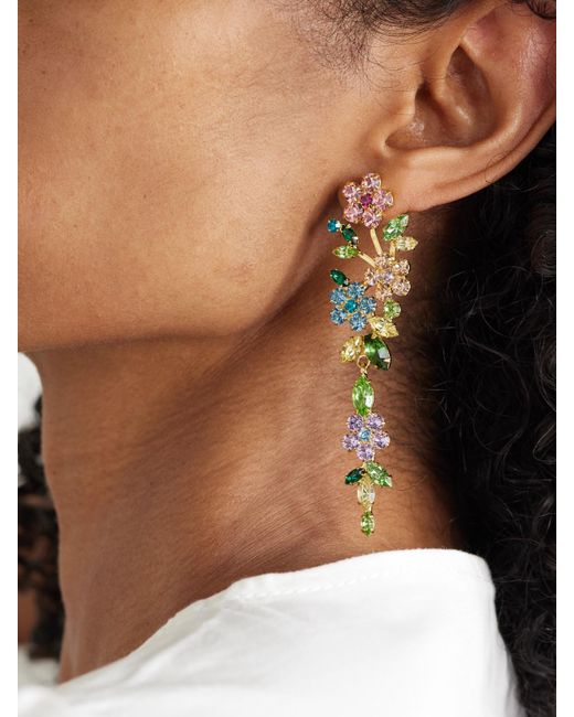 Jennifer Behr White Verlee-Plated Crystal Earrings