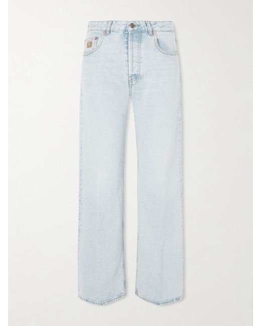 Blazé Milano Blue Nariida Maline Mid-Rise Wide-Leg Jeans