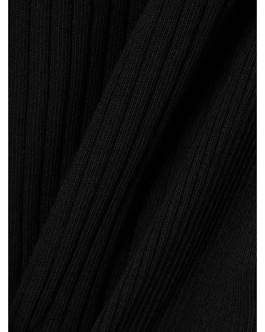 Jean Paul Gaultier Black Verkürztes T-Shirt Aus Gerippter Baumwolle Mit Applikation
