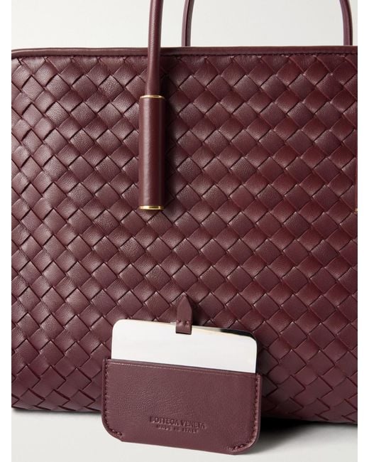 Bottega Veneta Purple Barbara Intrecciato Leather Shoulder Bag