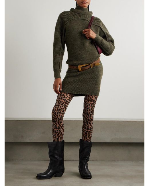 Isabel Marant Green Hilde Ribbed Wool Mini Dress