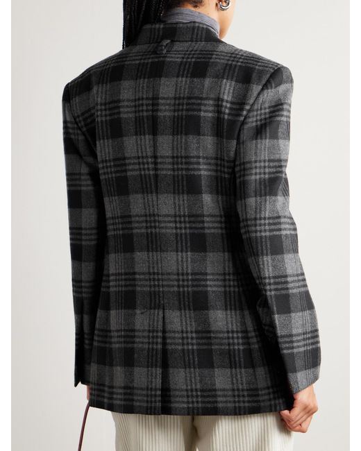 Proenza Schouler Black Daria Blazer Aus Karierter Wolle
