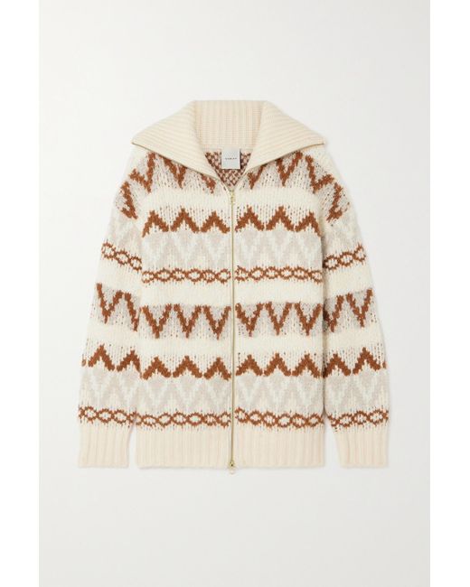 Varley Brooke Fair Isle Jacquardknit Jacket in Natural Lyst