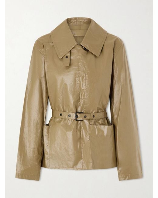 Lemaire Natural Double-Breasted Belted Coated Cotton-Canvas Jacket