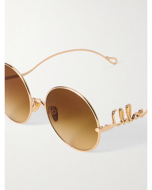 Chloé Metallic Iconic Round-Frame-Tone Sunglasses