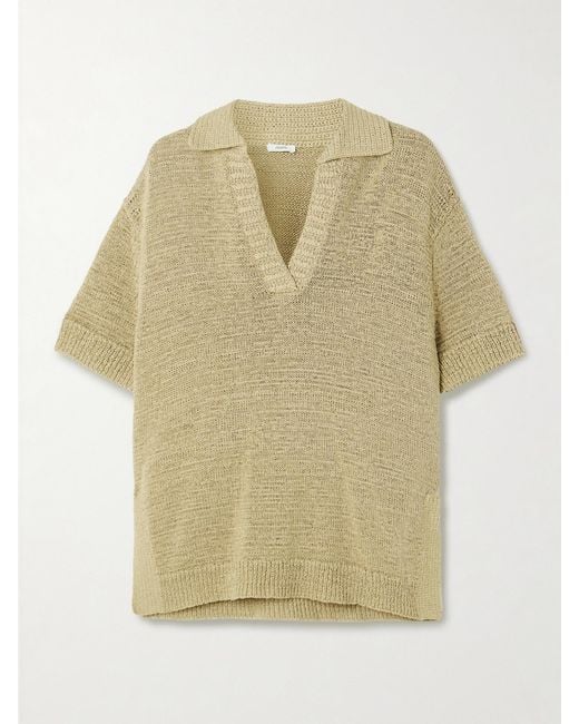 Joseph Natural Rian Knitted Polo Shirt