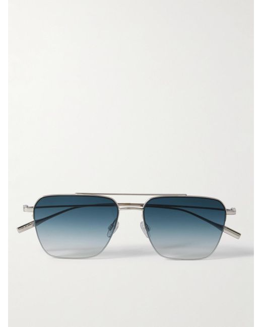 Barton Perreira Blue Armstrong Aviator-Style-Tone Titanium Sunglasses
