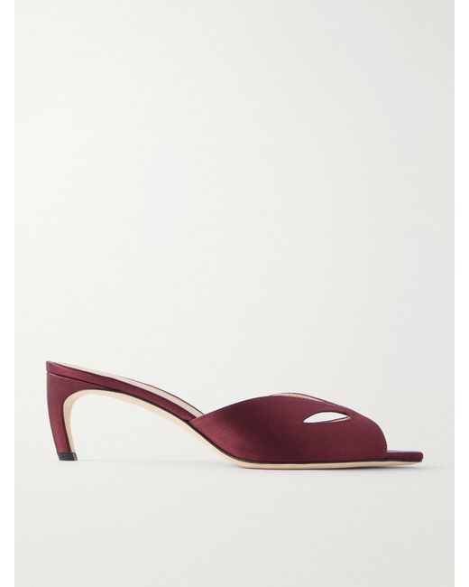 Victoria Beckham Red Harlow Mask 55 Satin Sandals