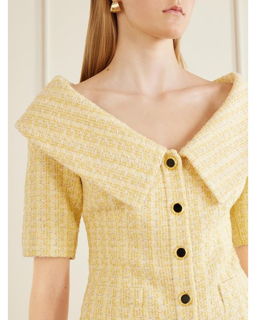 Alessandra Rich Natural Embellished Tweed Jacket