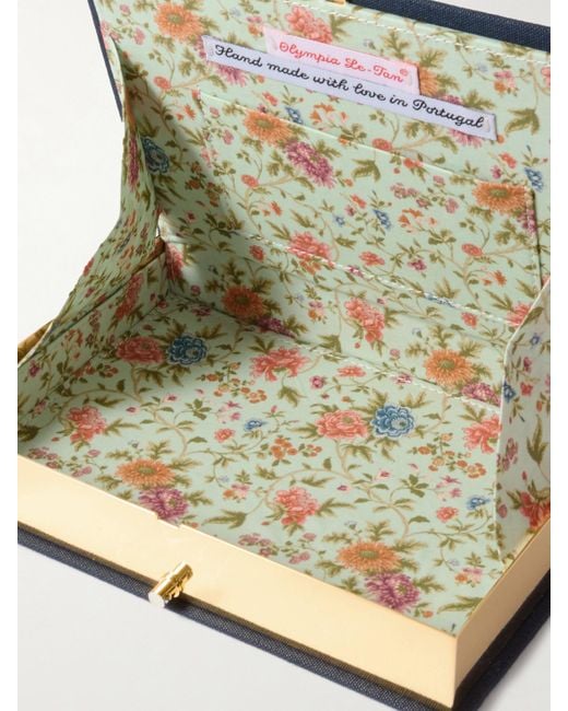 Olympia Le-Tan Green Gin & Tonic Embroidered Appliquéd Canvas Clutch