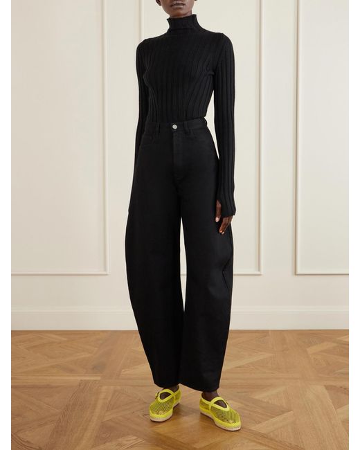 Alaïa Yellow Suede-Trimmed Mesh Espadrilles