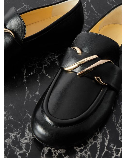 Proenza Schouler Black Monogram Loafers Aus Leder Mit Verzierung