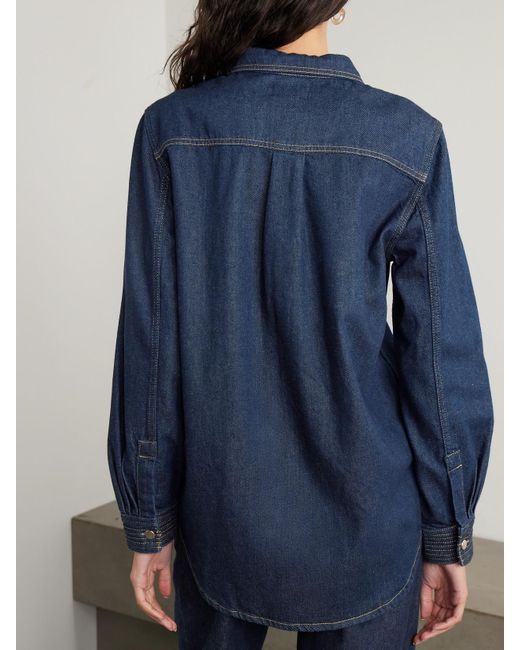 Chemise En Jean De Coton Biologique À Surpiqûres The Trapunto FRAME en coloris Blue