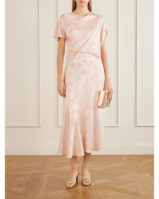Olympia Le-Tan Pink Rome Embroidered Canvas Clutch