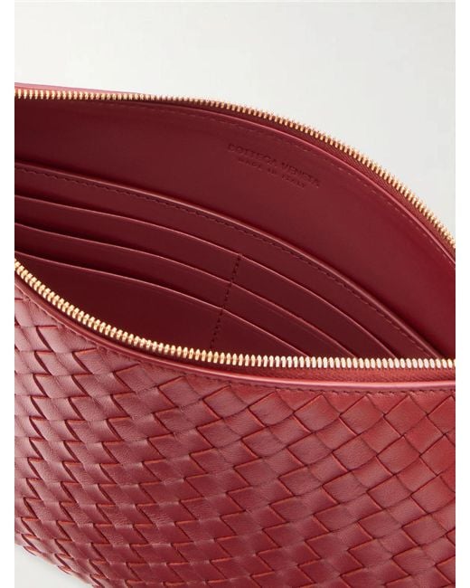 Bottega Veneta Red Gemellini Intrecciato Leather Shoulder Bag
