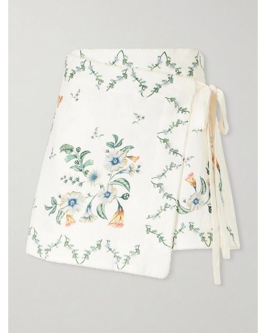 Agua Bendita Natural Luna Brisa Floral-Printed Linen Pareo