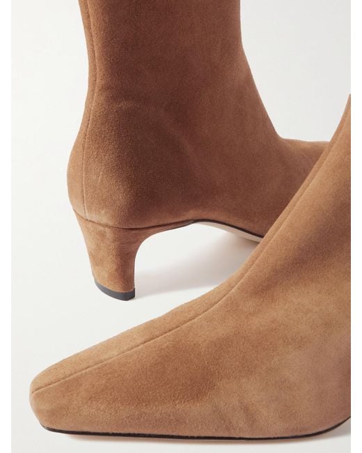 Staud Brown Wally Suede Ankle Boots
