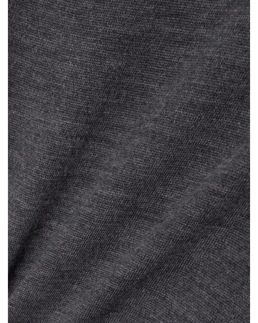 Jil Sander Blue Maxikleid Aus Merinowolle Mit Raffungen
