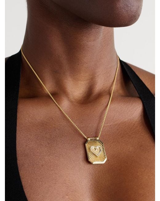 Marie Lichtenberg Natural Heart Scapular 18-Karat Diamond Necklace