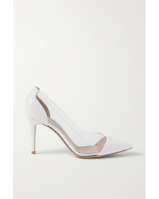 Gianvito Rossi Plexi 85 Patentleather And Pvc Pump in White Lyst UK