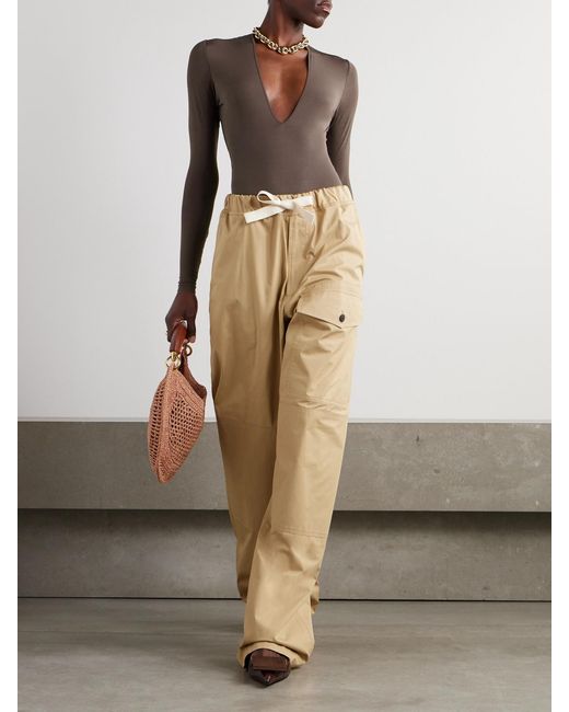 Zimmermann Brown Dawning Stretch-Mesh Bodysuit